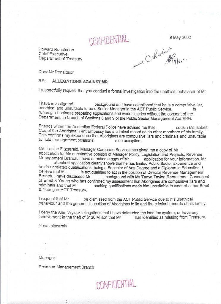 Inquisitor to Ronaldson, 9 May 2002