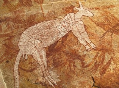 Aboriginal rick art. Kangaroo Arnhem Land