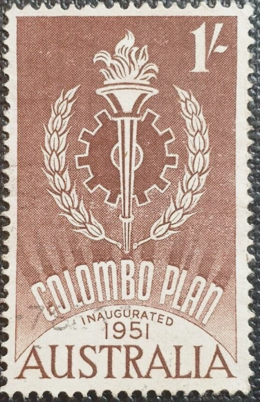 Stamp. Colombo Plan Inaugurated 1951 Australia