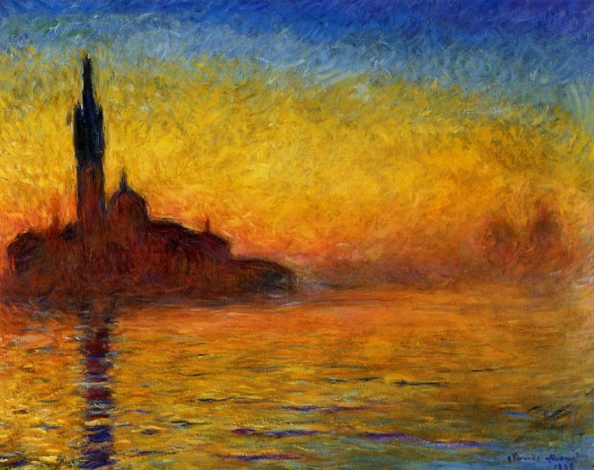 Claude-Monet-Painting-Sunset-in-Venice