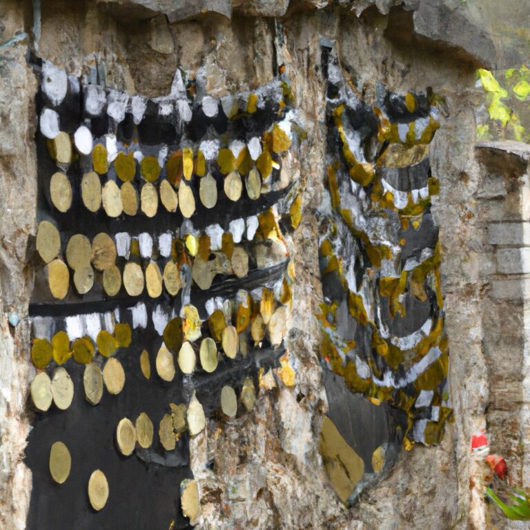 Row upon row of medals hanging on a black sheet on a wall.