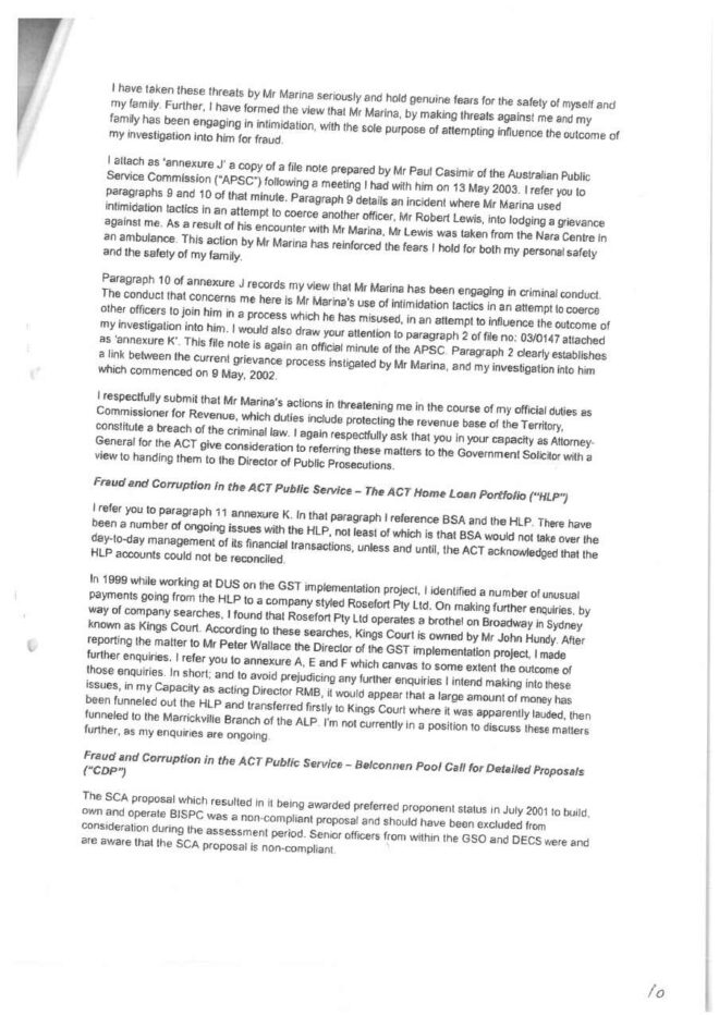 Page 4 of the Mullins PID, dated 27 June 2003.