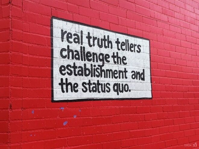 Real truth tellers challenge the establishment and the status quo.