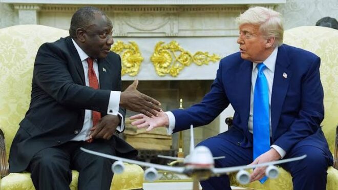 South African President Cyril Ramaphosa and US President Donald Trump.
