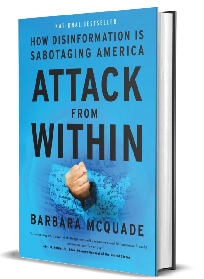 Book cover, “Attack From Within”, by Barbara McQuade.