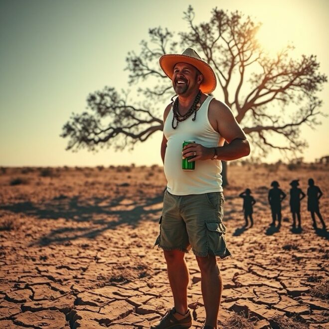 Aussie bloke in the outback