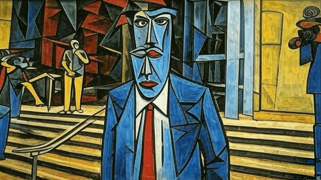 Man outside a courthouse