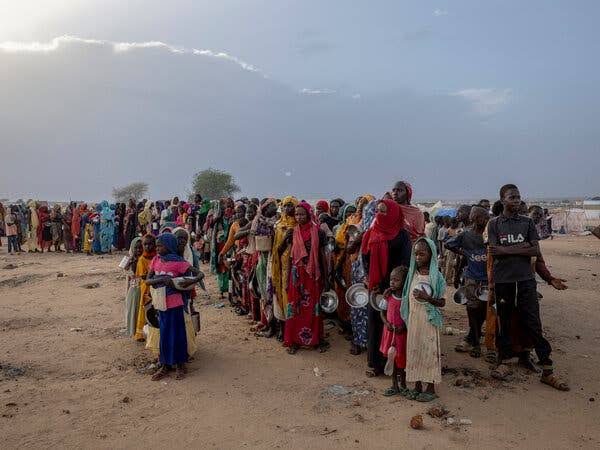 People in a Sudanese camp.