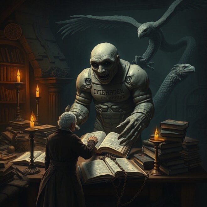 Golem and a man