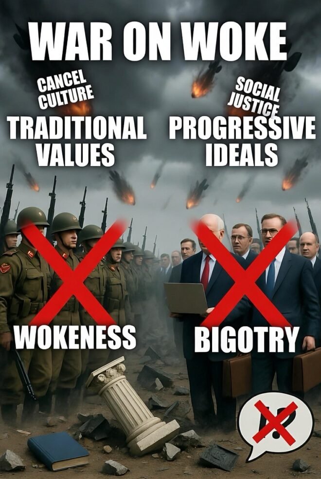 War on woke. Cancel culture versus social justice. Traditional values versus Progressive ideals. Wokeness verus bigotry.