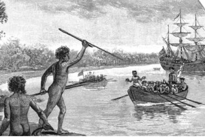 Aboriginal hunters on water