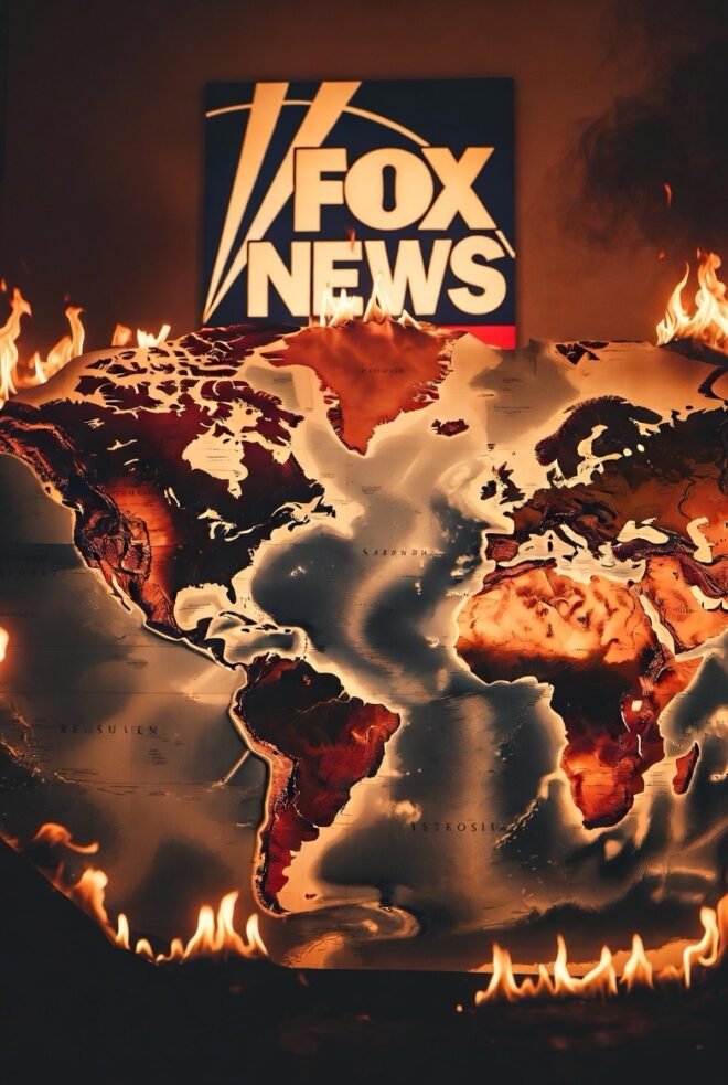 A world on fire, branded as news.