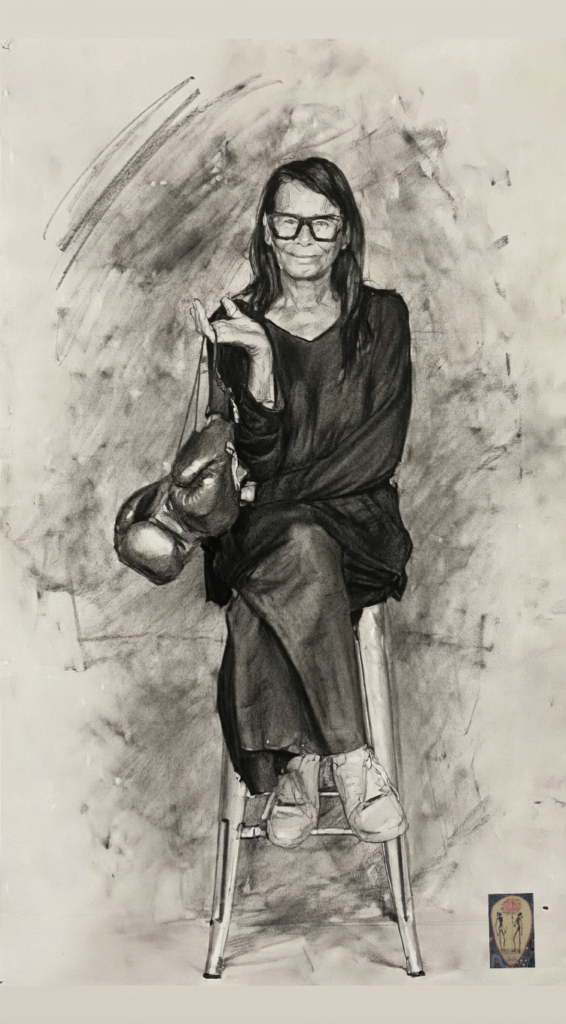 Rhoda Ann Roberts holding boxing gloves