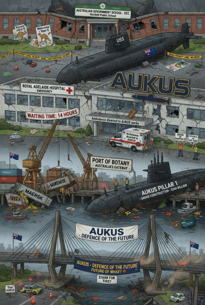 Construction of the AUKUS submarines.