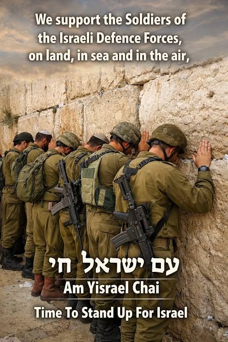 Israeli soldiers praying at the Western Wall.