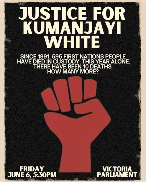 Justice for Kumanjayi White poster.