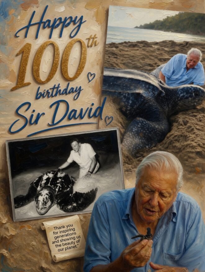 Sir David Attenborough, reaching 100 years of age.
