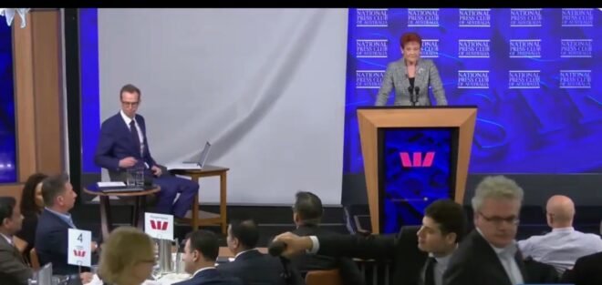 Pauline Hanson at the National Press Club, 17 June 2026.