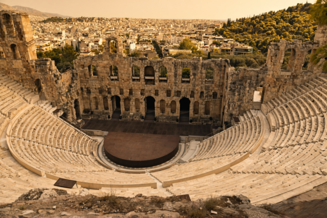 Odeon of Herodes Atticus (also called the Herodeion), an ancient stone theater on the southwest slope of the Acropolis in Athens