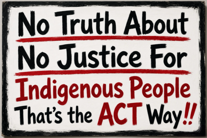 No truth about no justice for Indigenous people that's the ACT way!!