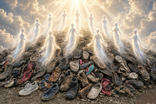 The silent testimony of the spirits rising from the ashes.